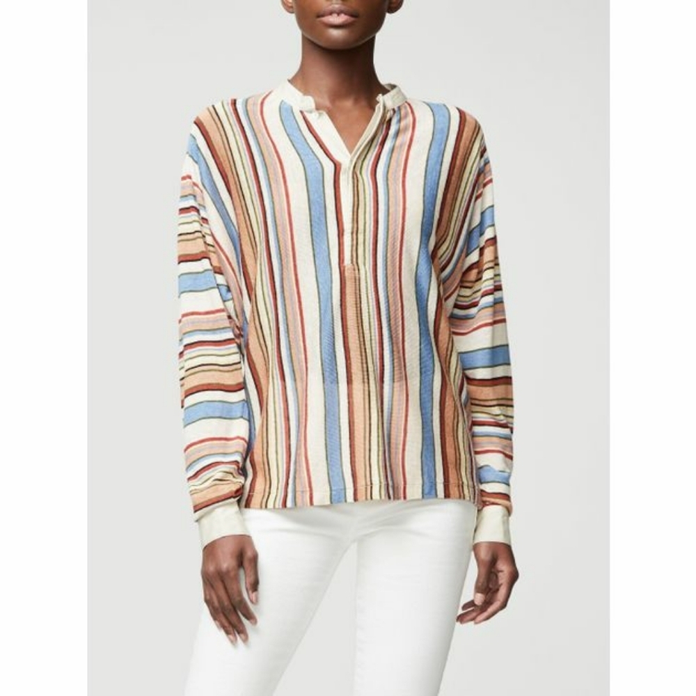 Frame striped Henley sweater